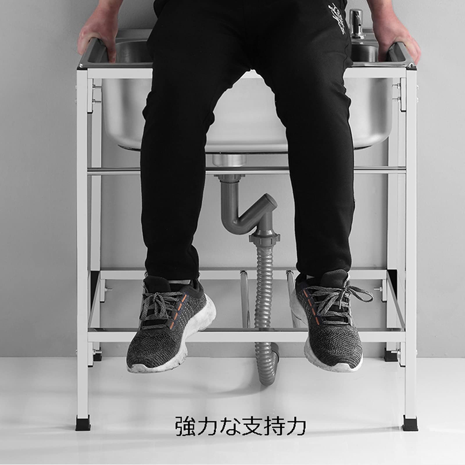 屋外、屋内、ガレージ用大容量自立型シンク、304ステンレス製簡易流し台 シングルシンク 、YYBD 幅70×奥行46×高さ75cm Amazon.co.jp: 屋外、屋内、ガレージ用大容量自立型シンク、304