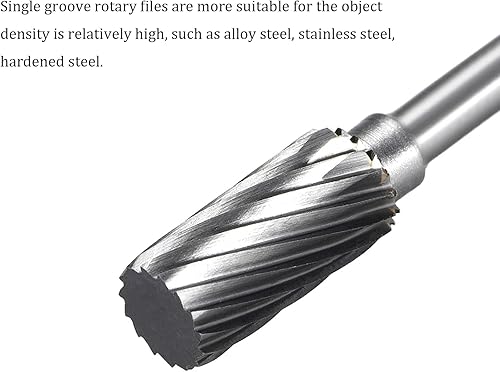 Miniatura 3 de A0613M03, limas rotativas de carburo de tungsteno de 0.236 in de diámetro, vástago de 18 pulgadas, herramienta de rebabas rotativas con forma de