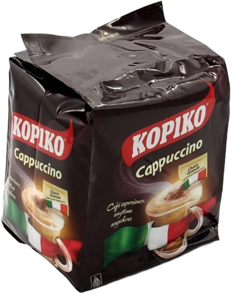Kopiko Cappuccino Coffee Mix with Choco Granules, 10 Sachets, 25g Each, Creamy & Frothy Instant Coffee
