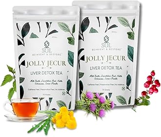 - SOL - Reinvent & Restore Milk Thistle Tea For Liver Cleanse (150G)|With Dandelion Root,Nettle,Sarsa Parilla,Echnicea|Protects & Detoxes Liver,Removes Toxins,Boosts Immunity|75 Gms Loose Leaf Pack of 2