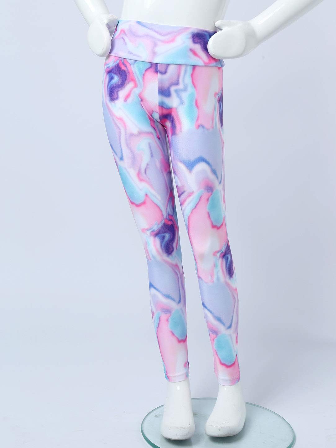 Girls' Tie-Dye Letters Print Active Leggings Athletic Dance Workout Running Yoga Pants Activewear