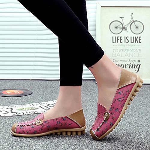 Image of VenusCelia Women's Floral Comfort Walking Flat Loafer