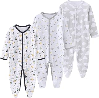 سالوبيت نوم رومبر باكمام طويلة للاولاد والبنات من بيبي جروز، من القطن 0-3 متر/3-6 متر/6-9 متر/9-12 شهر