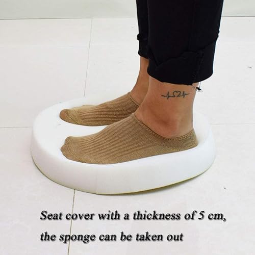 Miniatura 4 de Funda redonda para taburete de bar, asiento acolchado de poliuretano impermeable con protectores elásticos, alivia la presión, diámetro de 13