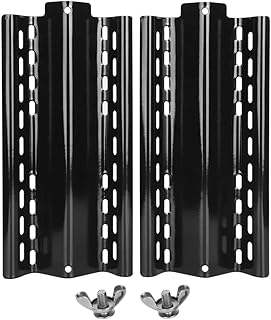 Nicoone Barbecue Heat Plate,2 PCS Heavy Duty Adjustable Heat Plate Shield, Stainless Steel Heat Tent Flavorizer Bar Burner Cover Flame Tamer for BBQ Gas Grill