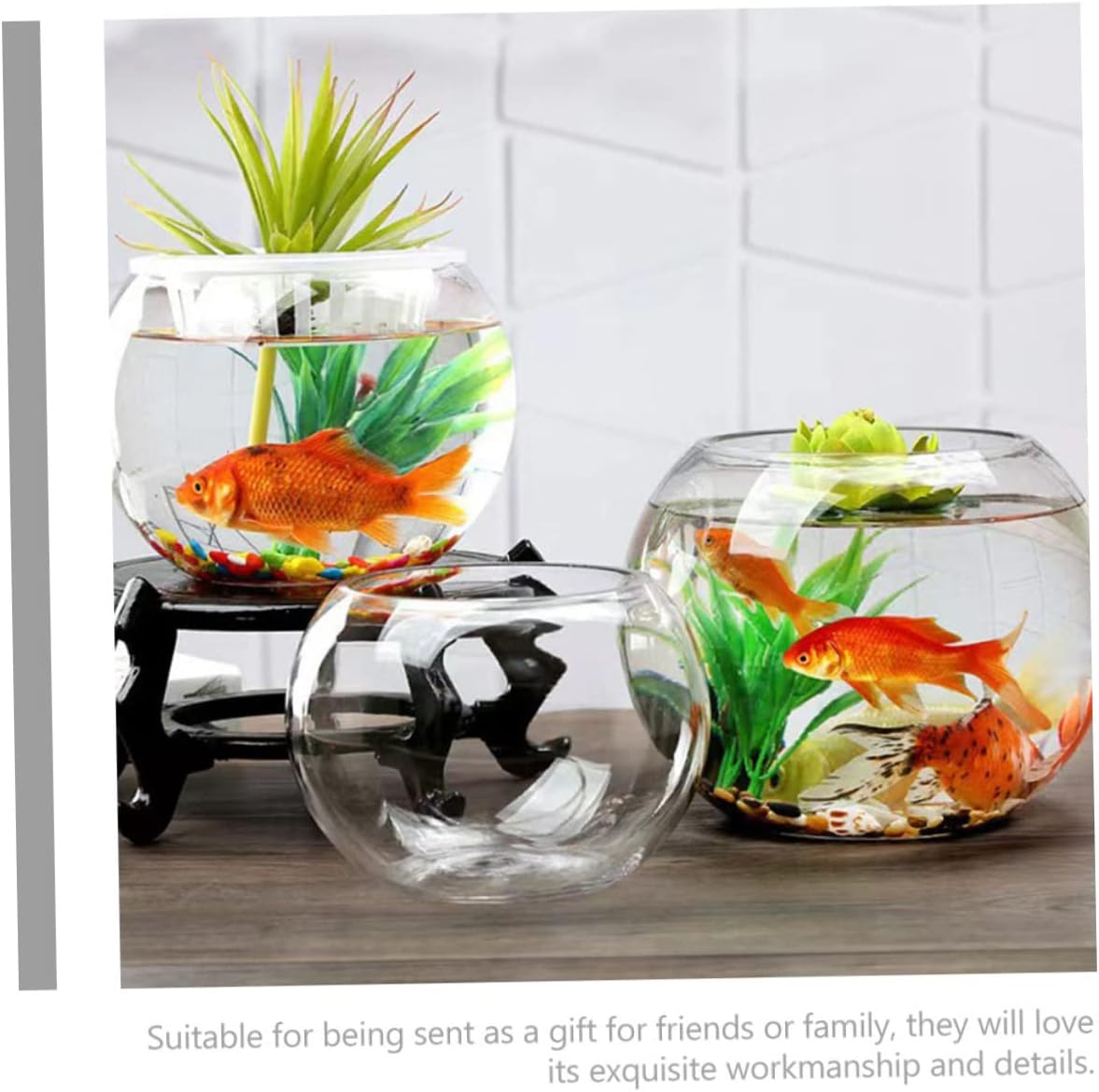 ULTECHNOVO Aquarium Tank for Betta Fish and Stylish Desktop Decor for Multi-Function Fish Bowl Smooth Design for Aquascaping