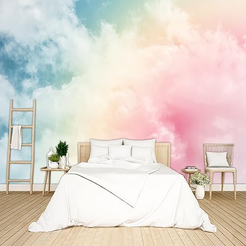BZHXBZ - Papel pintado de nube colorida, decoración estética, mural para el hogar, dormitorio, sala de estar, fondo de televisión, mural de pared