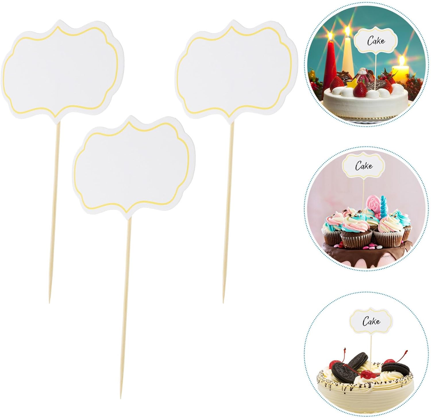 50pcs Writable Cupcake Picks Food Label Signs for Desserts Cheese Markers and Charcuterie Boards for Weddings and Parties Portable Chalkboard Inserts