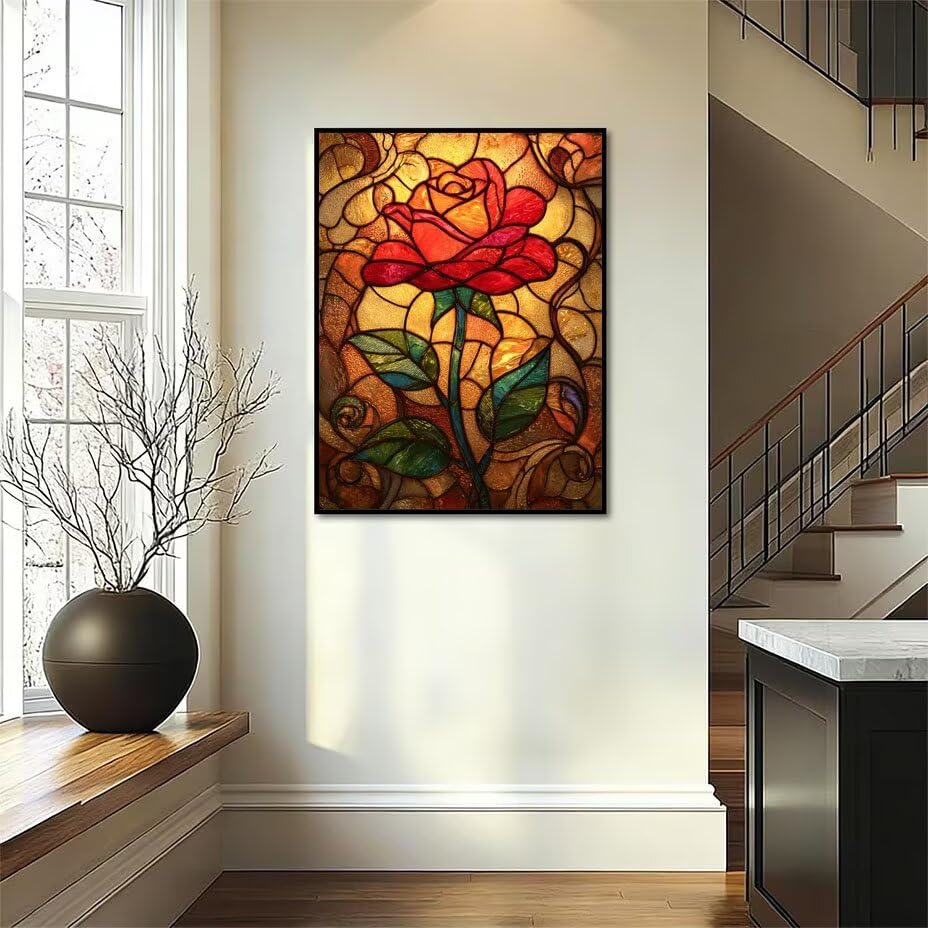 Pintar por numeros adultos abstracto con rosa y pintura acrilica para cuadros decoracion salon 4