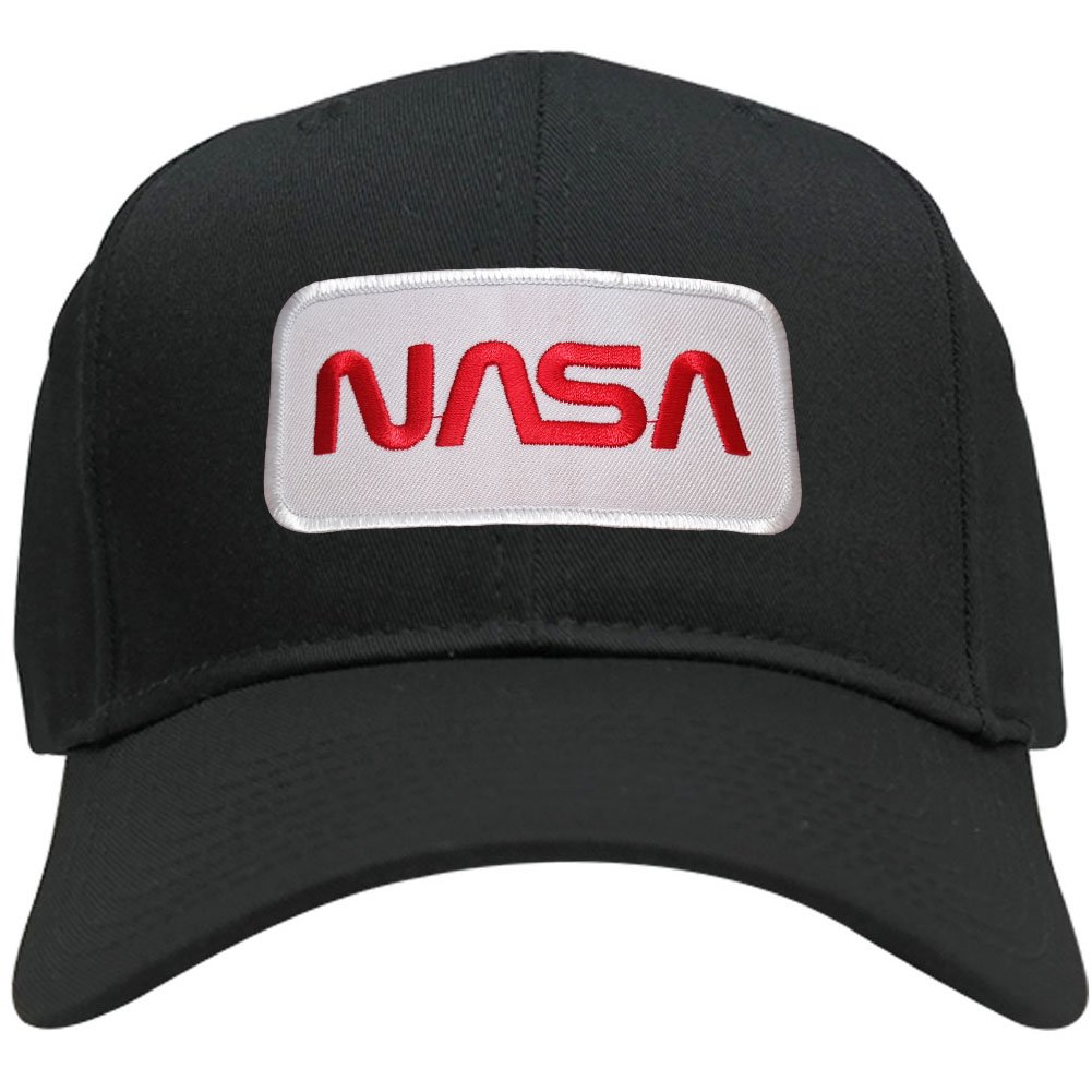 ArmycrewNASA Worm Red Text Embroidered Iron On Patch Snapback Baseball Cap