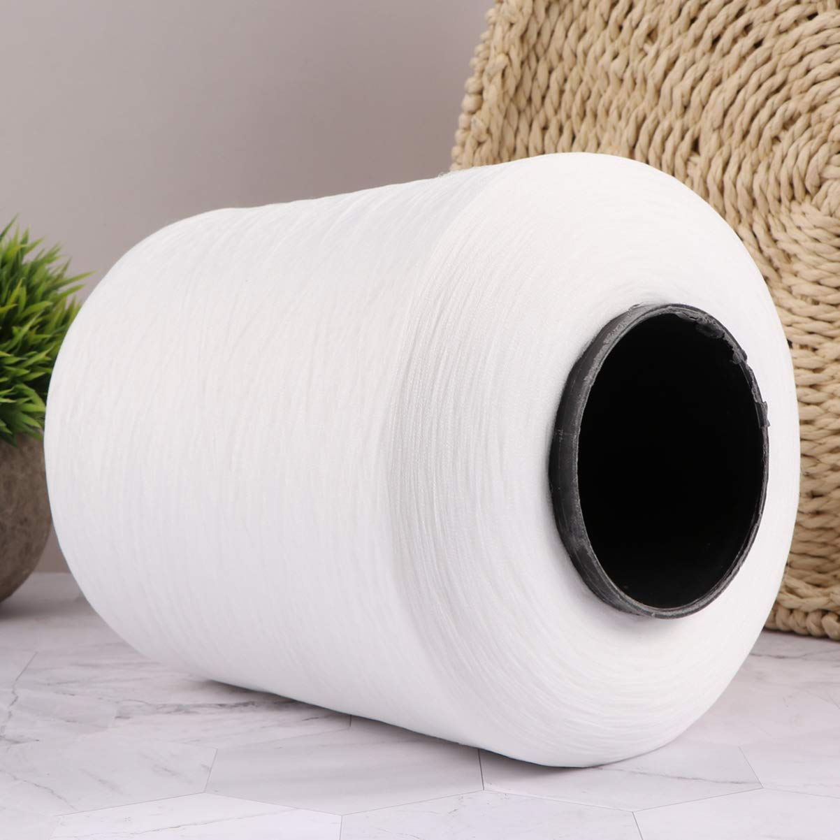 PRETYZOOM Hilo de Coser Blanco 150d Máquina, 2 Rollos Resistentes y Flexibles para Uso en Hogar y Confección de Ropa
