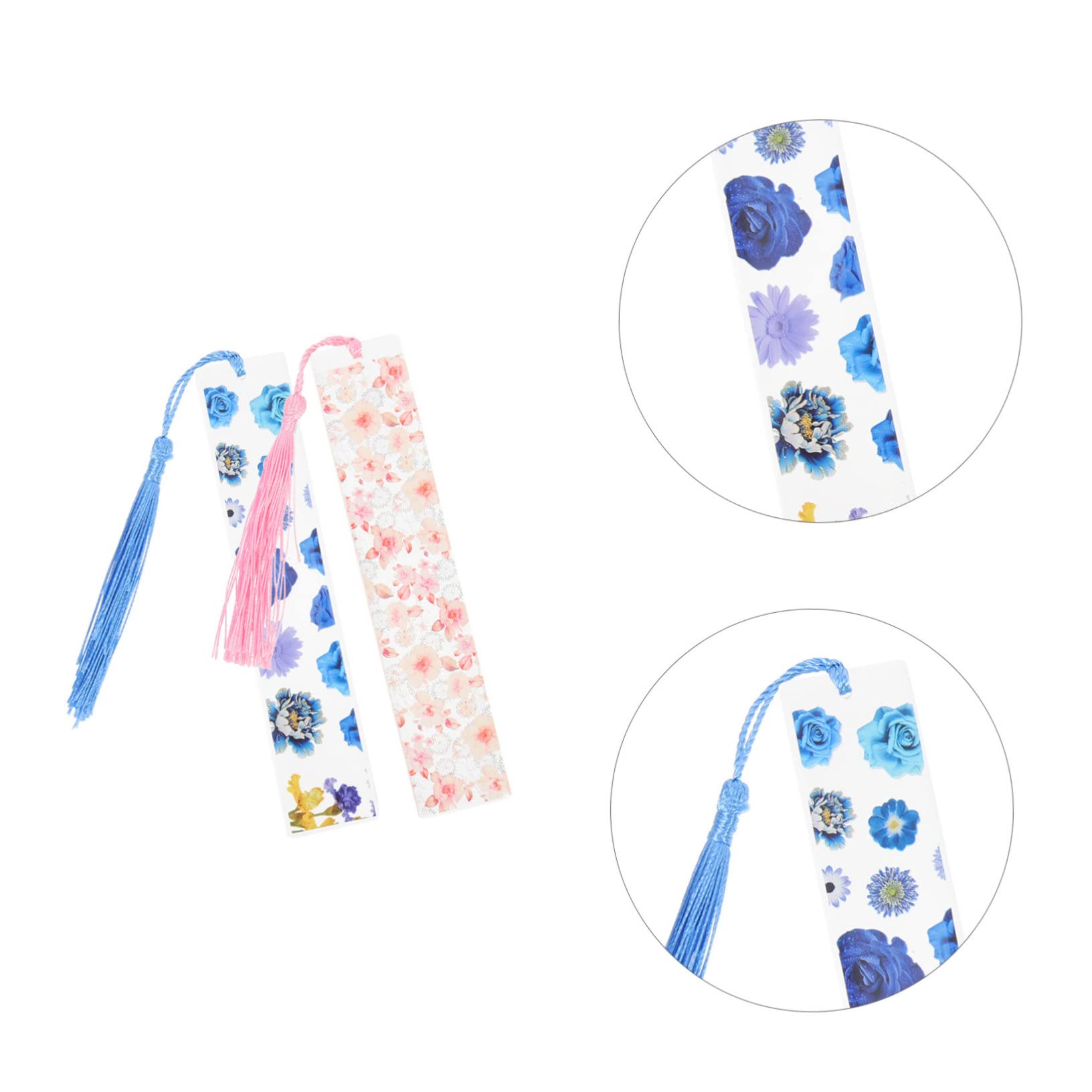 Lurrose 10stücke Getrocknete Blumen Lesezeichen Dekorative -lesezeichen Mit Echten Blumen Design Rosa Und Blau Für Studenten Und Bücherliebhaber