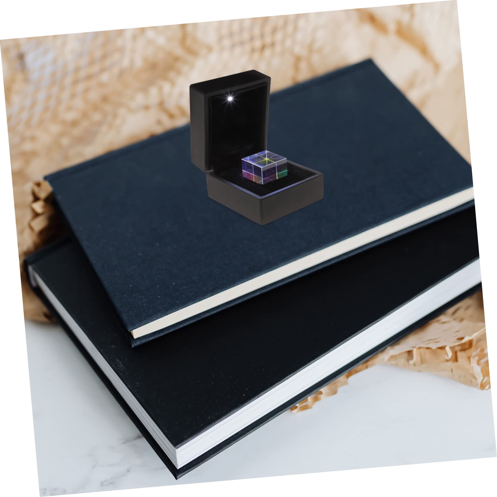 KICHOUSE Reflection Cube Kaleidoscope X-Cube Prism 2.3x2.3x2.3cm for Physics Teaching Decorative Present Box