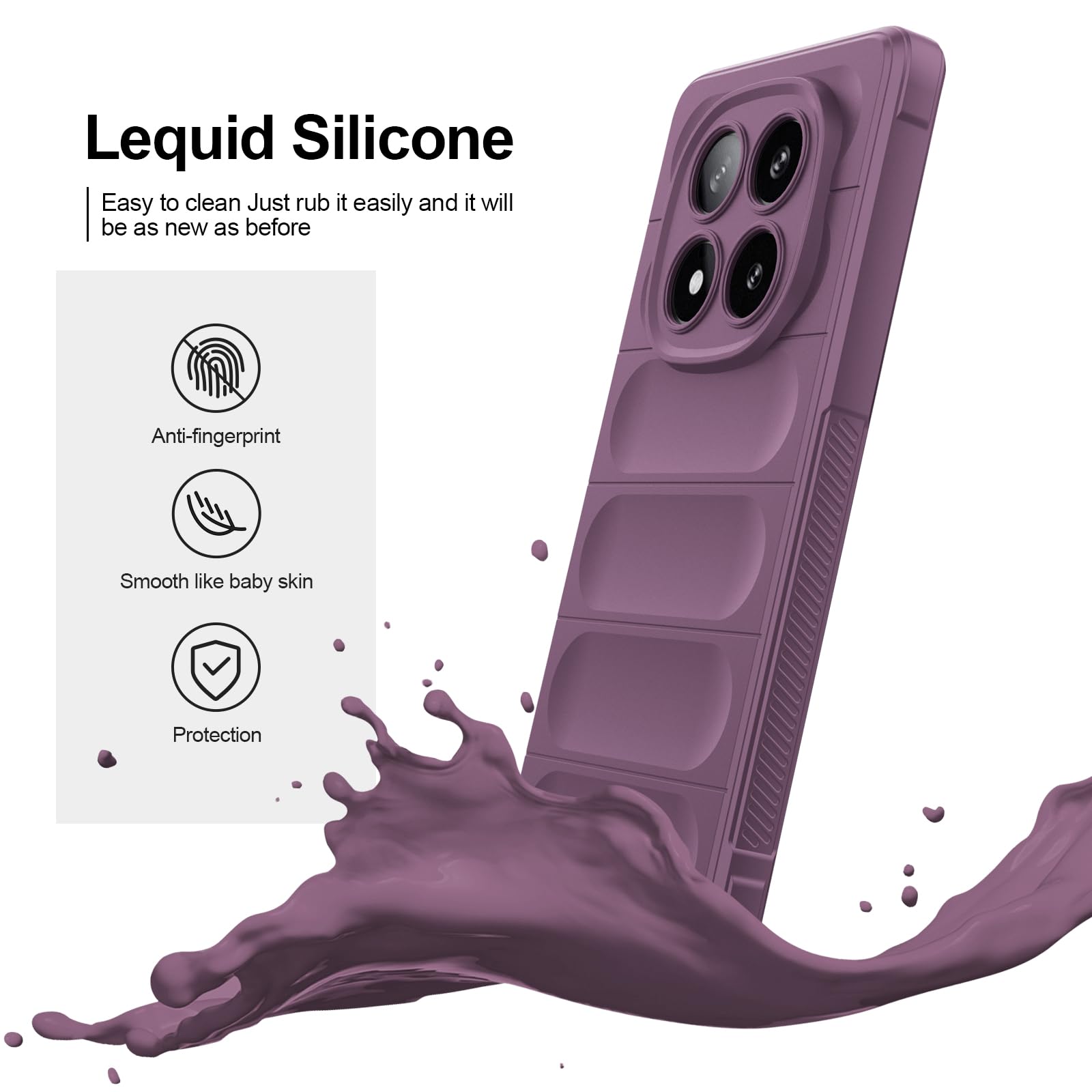 Funda compatible con Xiaomi Redmi Note 14 Pro 5G/Poco X7 5G, resistente a los golpes, patrón ondulado resistente a los arañazos, forro de microfibra suave, protección integral con protección — view 5