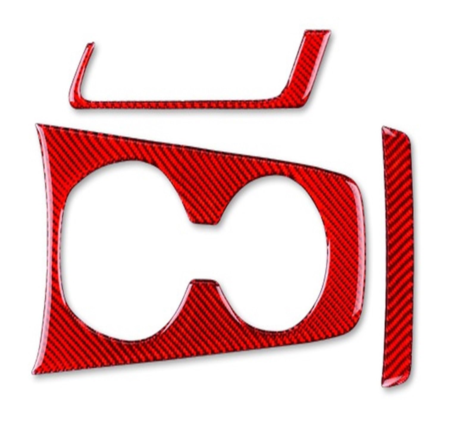 Interior Trim For Chevrolet For Camaro 2010 2011 2012 2013 2014 2015 Car Water Cup Holder Sticker Interior Real Soft Carbon Fiber Car Interior Accessories(Red Carbon)