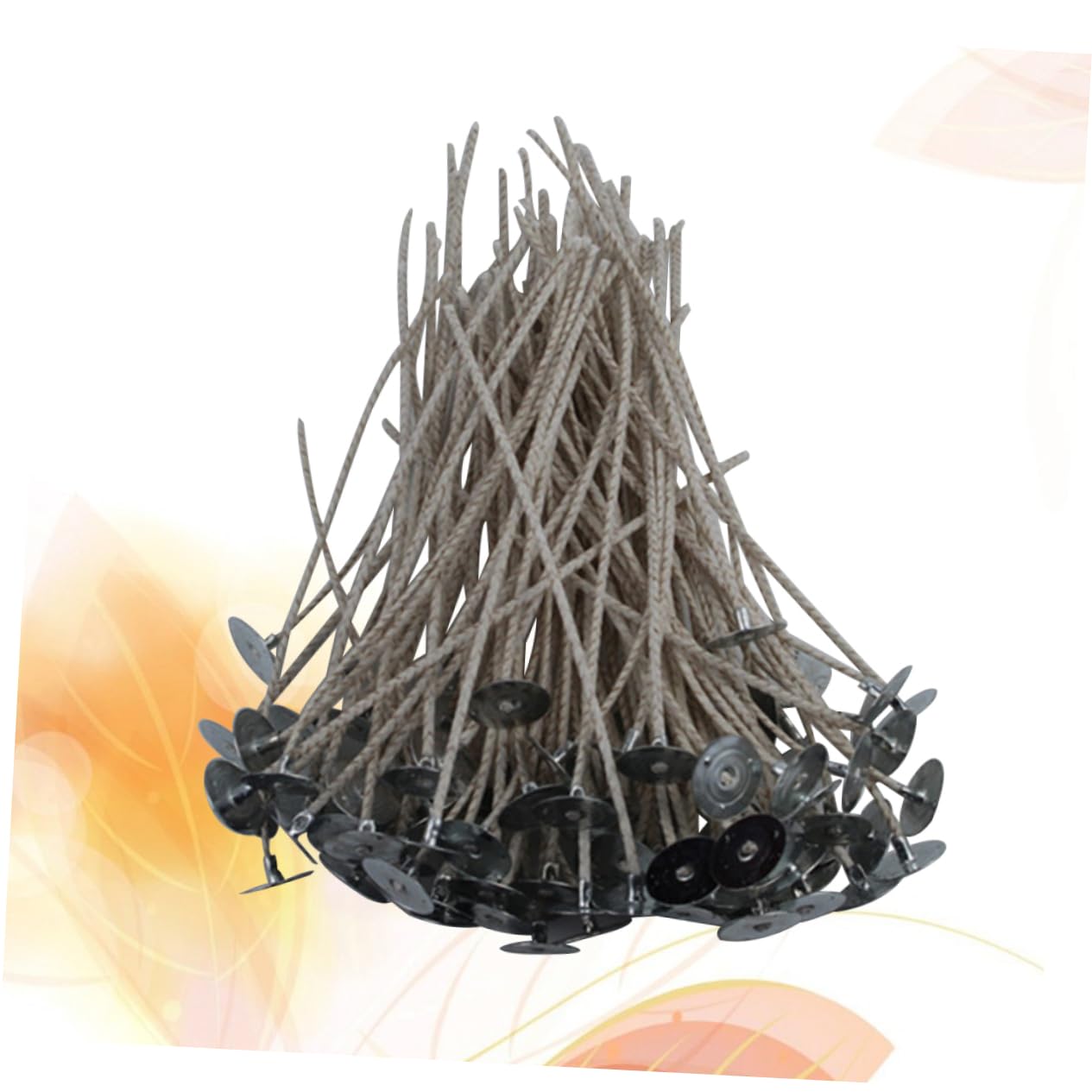 100pezzi Kit Per Produzione Candele Stoppini Cera Naturale Con Base e Adesivi Per Fai Da Te e Decorazioni Festive