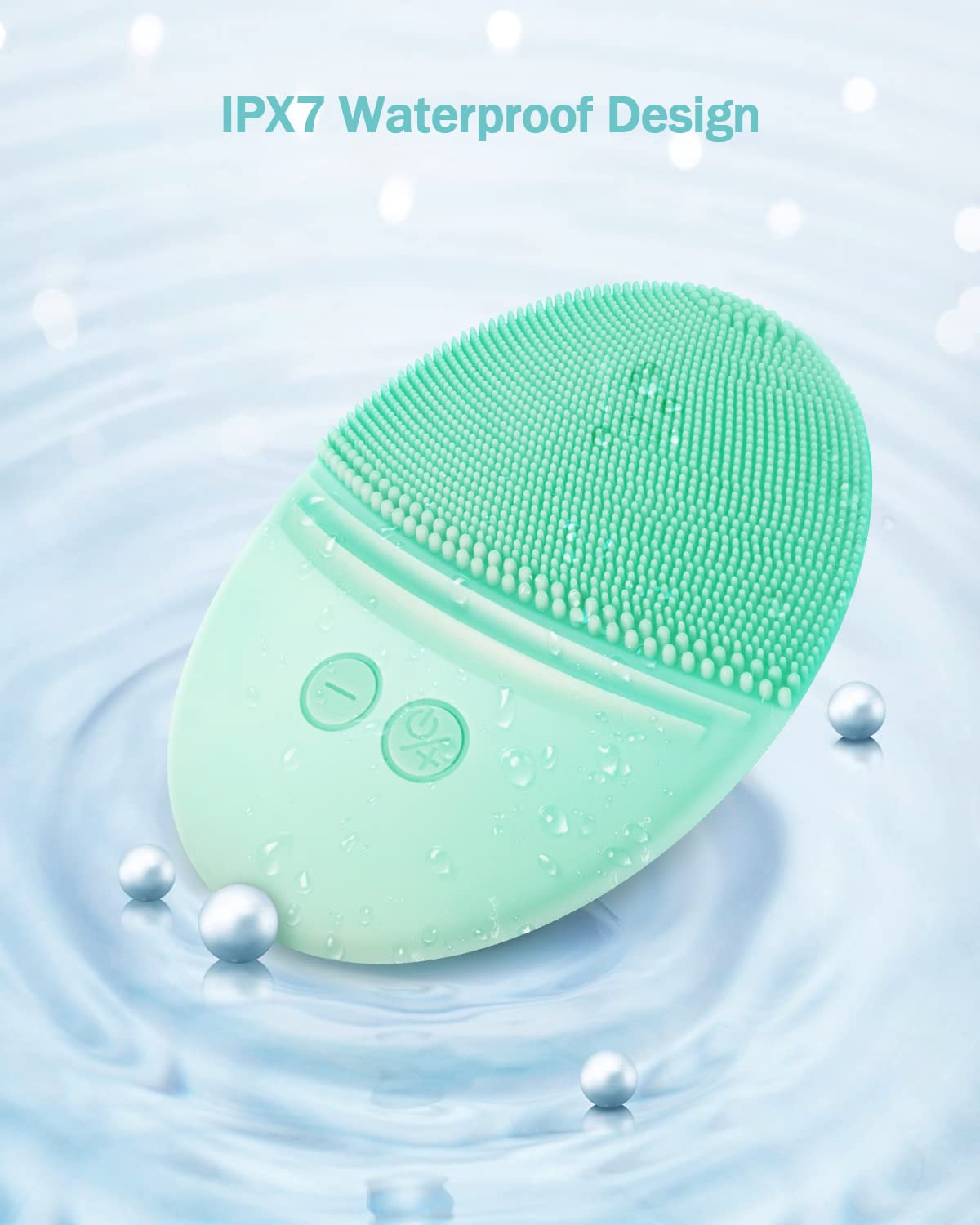 EZBASICS Gesichtsreinigungsb¨¹rste wasserdichte vibrierende Ultraschall Gesichtsb¨¹rste f¨¹r Tiefenreinigung sanftes Peeling und Massage induktive Aufladung (Dunkelgrau) 1 pack+5 Geschwindigkeiten