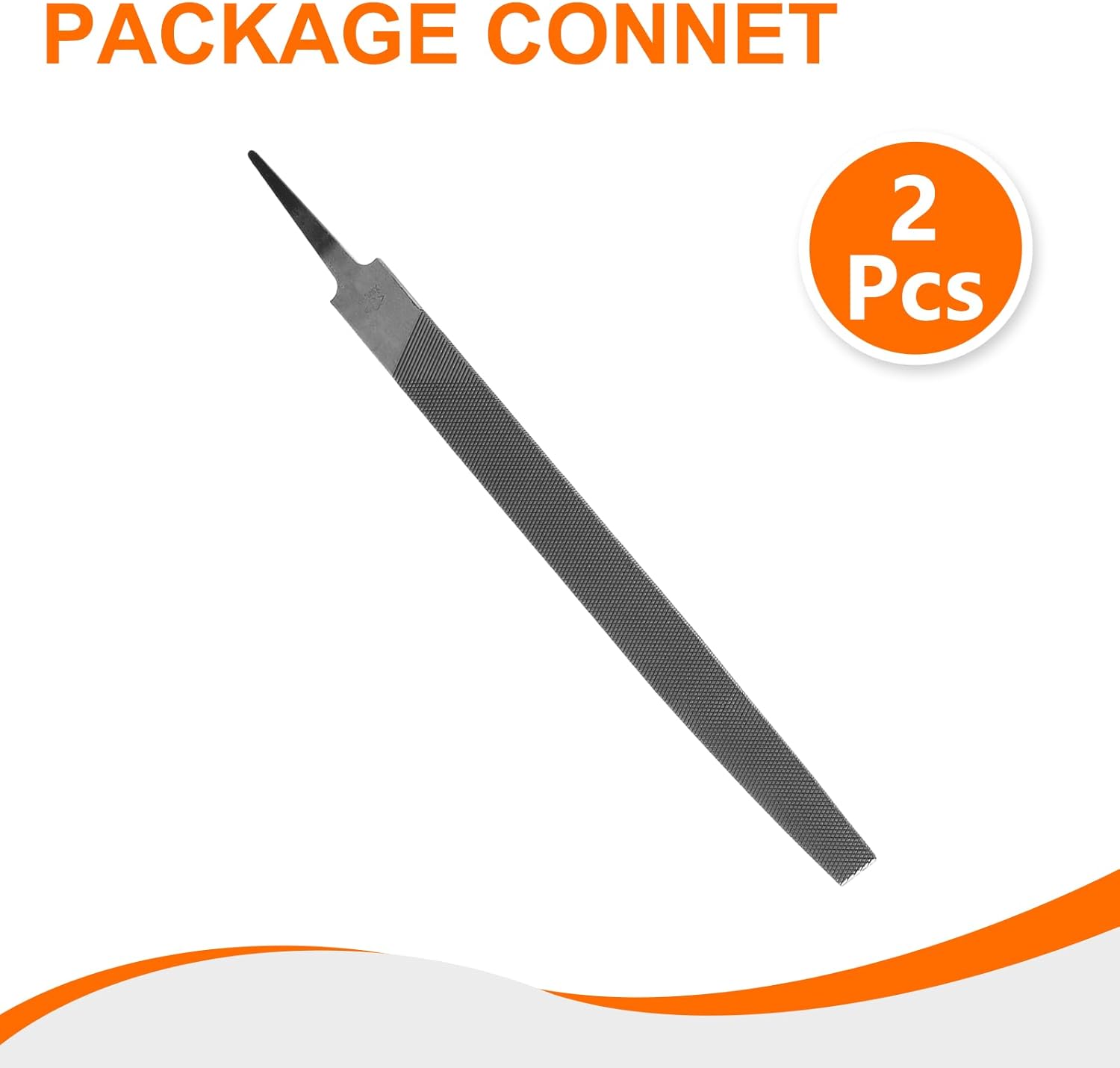 HARFINGTON 2pcs Tip Coarse Cut File 14" Double Cut Teeth High Carbon Steel Hand Rasp File without Handle for Metal Wood Deburring Removing