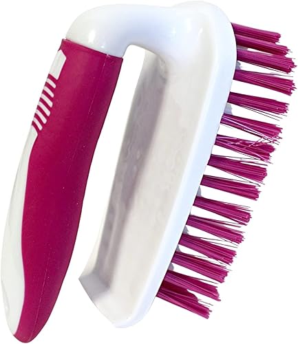 Miniatura 3 de Dependable Industries Inc. Essentials Cepillo de limpieza cómodo con agarre de goma y cerdas rígidas flexibles resistentes para baño, ducha,