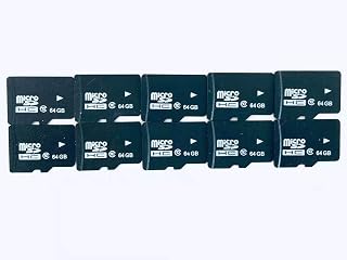 Micro SD Card 16/32/64GB Class-10 High Speed 90 MB/s TF Memory Card C10 Compact Flash Memory Card UHS-1 Full HD (64 GB 10 Pack)