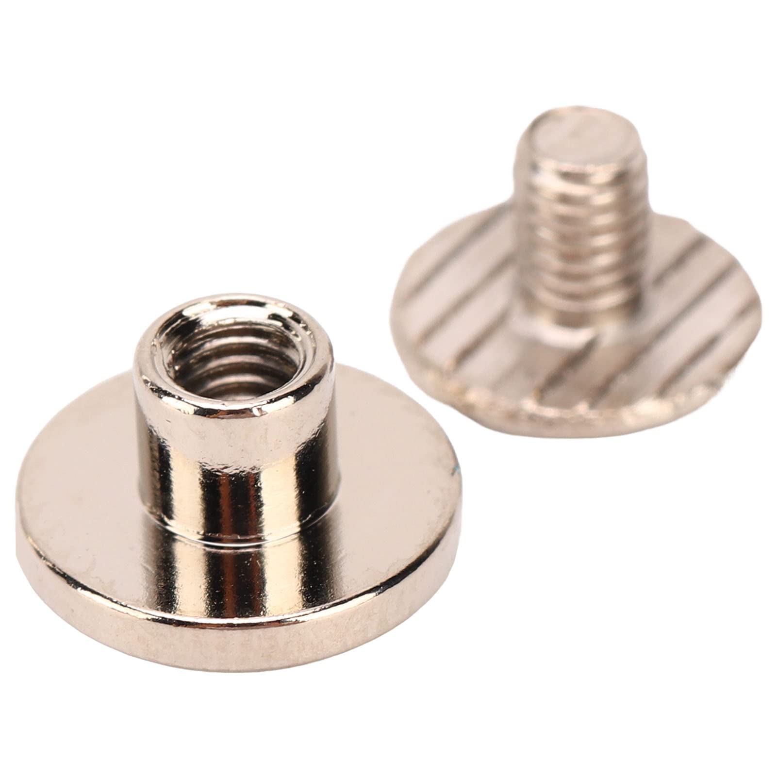 200 juegos de tornillos de encuadernación de Metal Chicago superficie de de latón galvanizado cabeza de cuero plana redonda tornillos de remaches DIY 9x5mm (Plata)