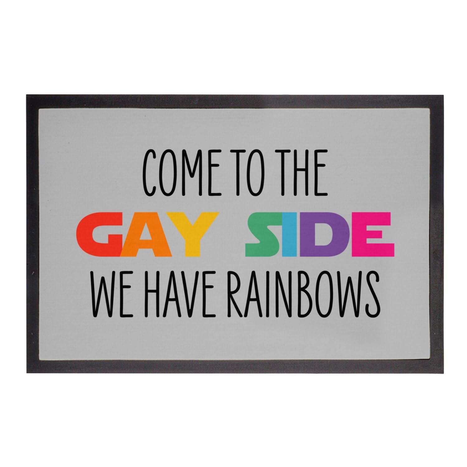 Paillasson gris LGBTQ+ 60x40cm Come to The Gay Side pour une entrée accueillante