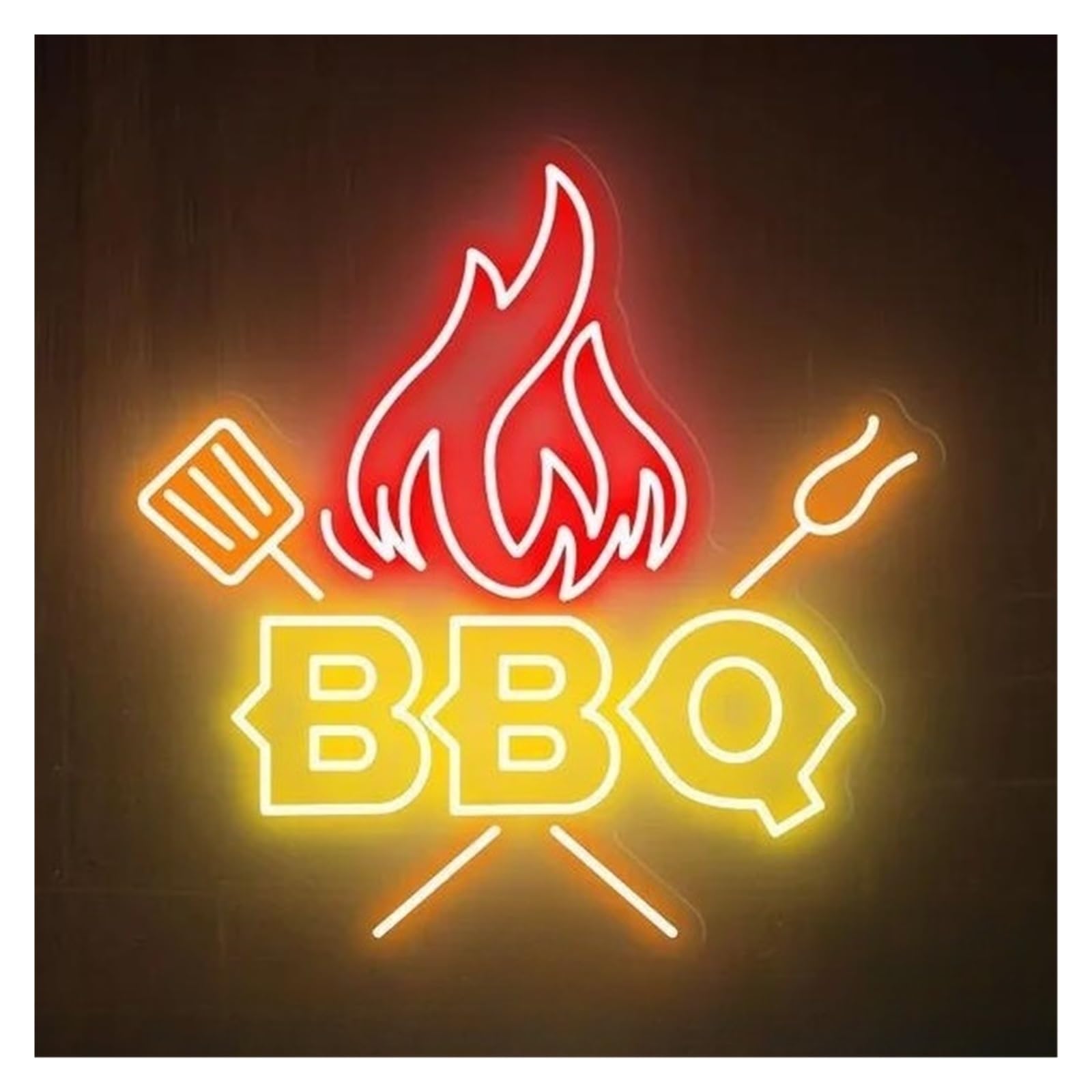 SHOUXI Sign Lamp BBQ Neon Signs Barbecue Beer Bar Club Home Wall Decor Hanging Business Window Display Decorative Lights 40cm(C)