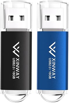Memory Stick 16GB USB Flash Drive Thumb Drives Data Storage USB Stick, 2 Pack 16GB - Black Blue