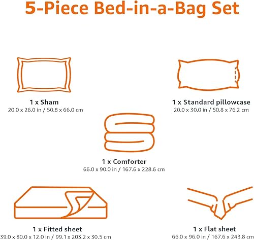 Miniatura 7 de Tienda Basics Juego de edredón ligero de microfibra de 5 piezas, tamaño individualindividual XL, rayas azules de Calvin