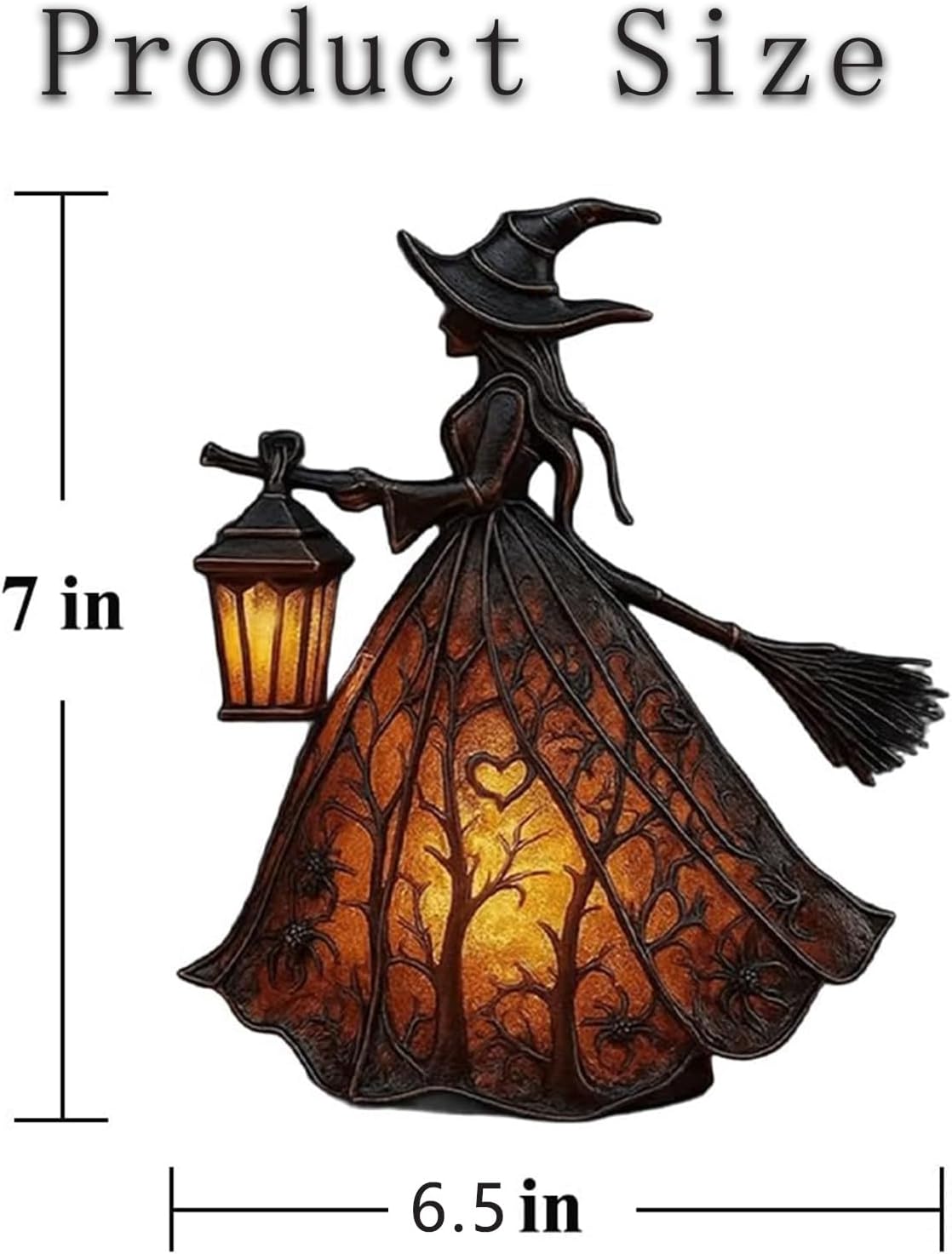 Halloween Witch Lamp, Gothic Spooky Witch Decor with Holding Lantern, Witchy Lamp with Witch Hat Design, Standing Night Light for Home, Porch, Tabletop, Party Decor, for Halloween and Gift(1pc)