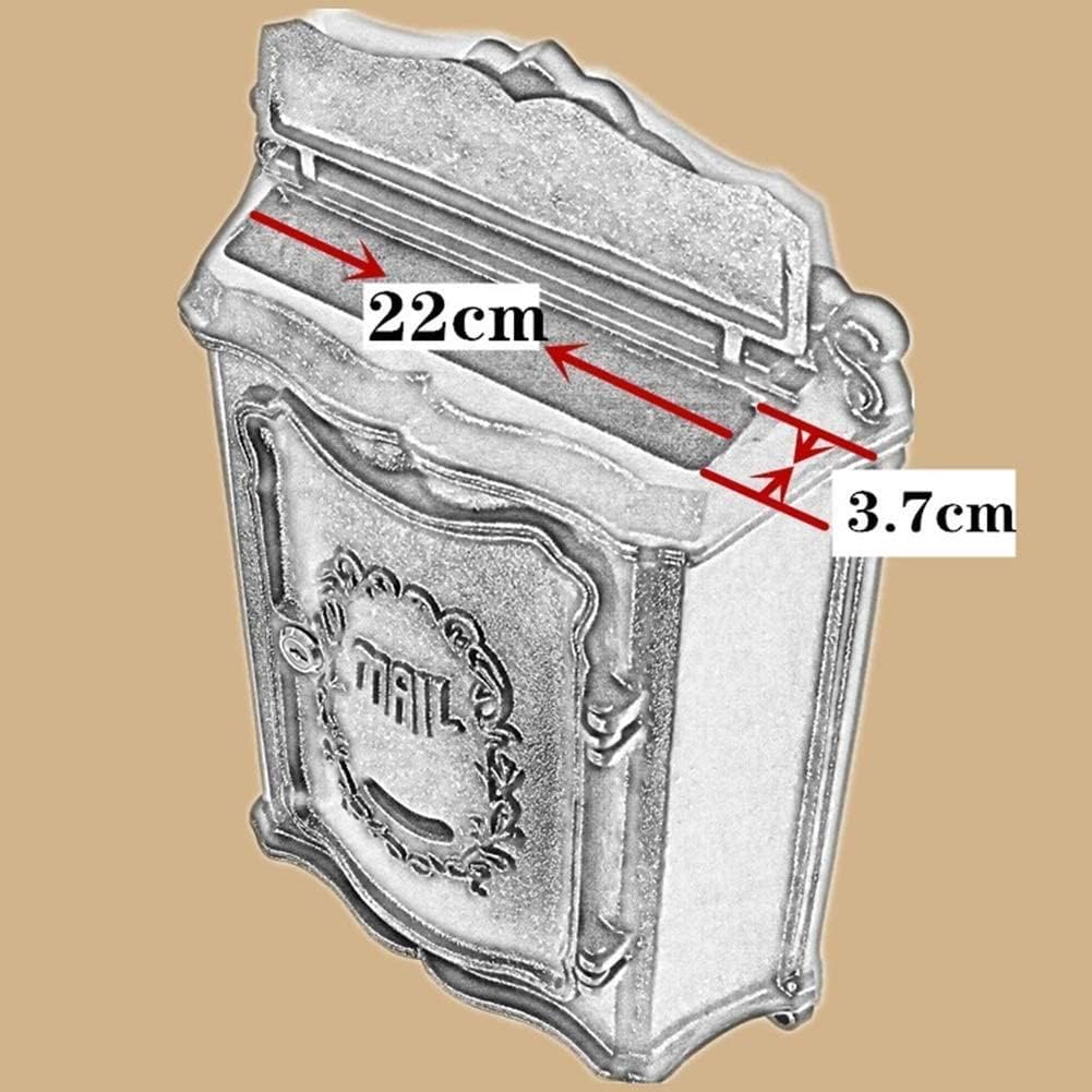 HBJWOV Vintage Iron Outside Wall Mount Post Box Mailbox Letterbox Photography Props Mural Wedding Bar Cafe Window Display Outdoor Mailboxes Home Decoration