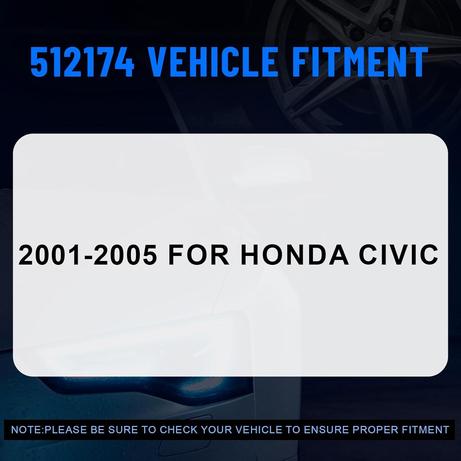 512174 2 Pack Rear Left and Right Wheel Hub and Bearing Assembly for Honda Civic 2001 2002 2003 2004 2005 4 Lug Pair