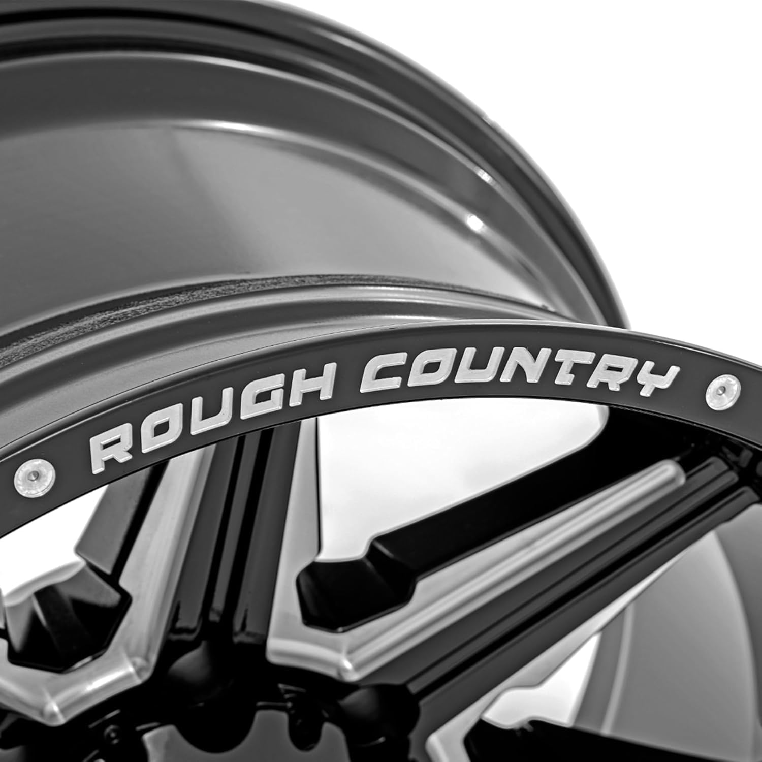 Rough Country 91M Series One-Piece Aluminum Wheel - 20x12, 8x6.5" Bolt Pattern, 44mm Offset, Gloss Black