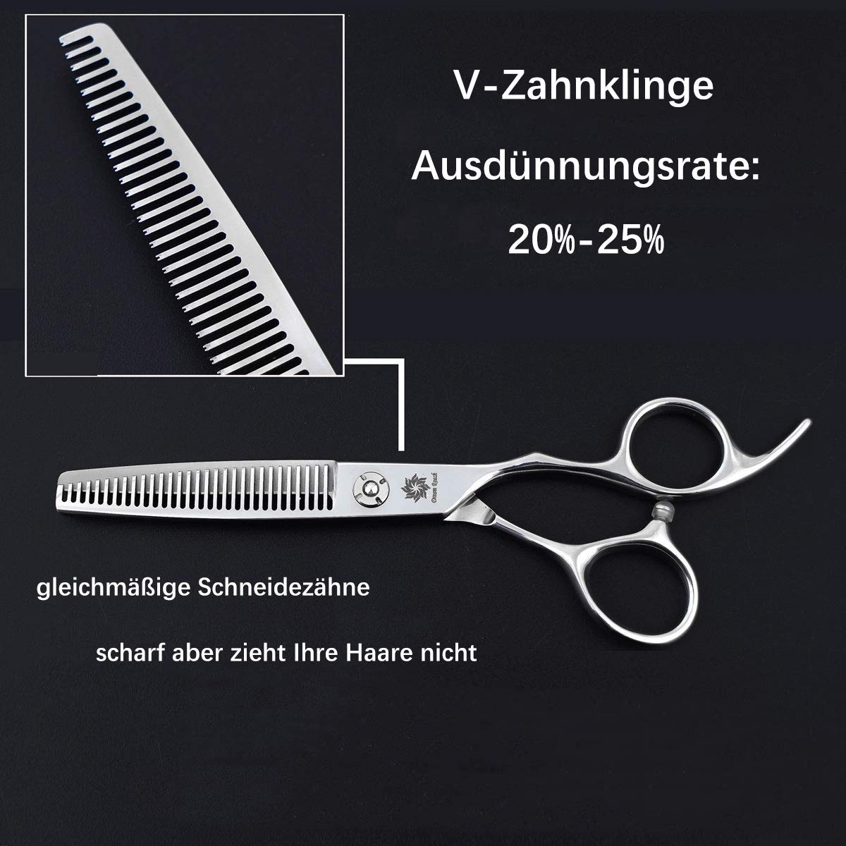 Dream Reach Forbici da parrucchiere Forbici da sfoltire Forbici da taglio per capelli affilate Acciaio inossidabile giapponese 440C lavorato a mano Taglio di capelli perfetto Lama a V