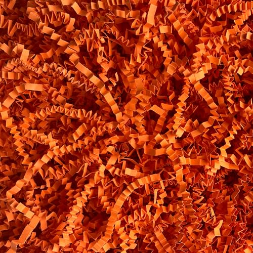MARSROAM Orange Crinkle Paper Filler 1 LB Gift Baskets Confetti Packing Paper