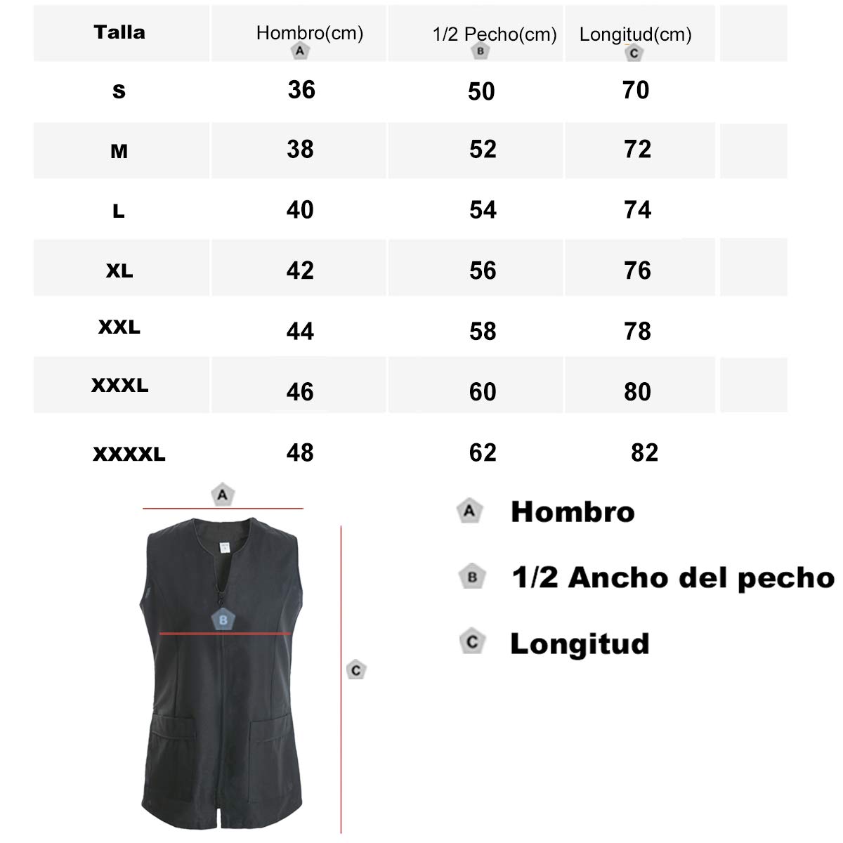 H HANSEL HOME Casacca Donna da Lavoro Senza Maniche, Uniformi da Donna per Pulizie
