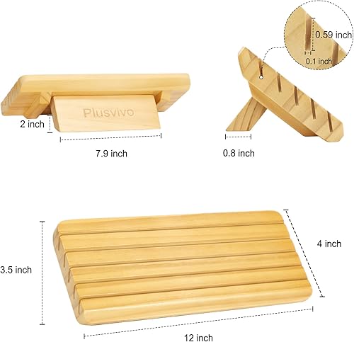 Miniatura 7 de Juego de 4 tarjeteros para cartas con soporte ajustable, para personas mayores, adultos y niños, 5 ranuras de hasta 110 tarjetas, soporte de madera