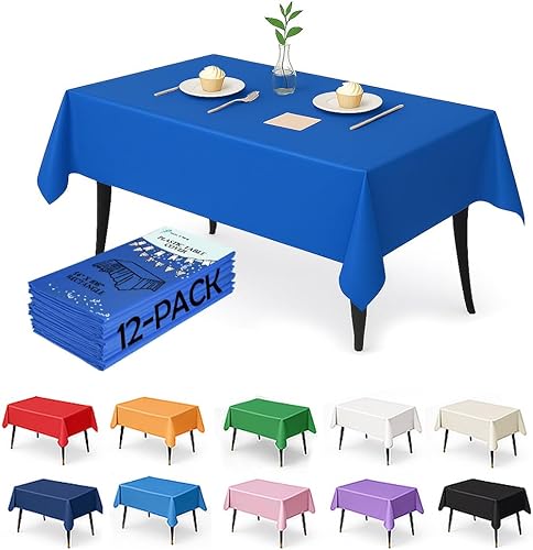 Miniatura 12 de Craft And Party Paquete de 12 manteles de plástico rojo – manteles desechables de 54 x 108 pulgadas para mesas rectangulares, resistentes y Rojo