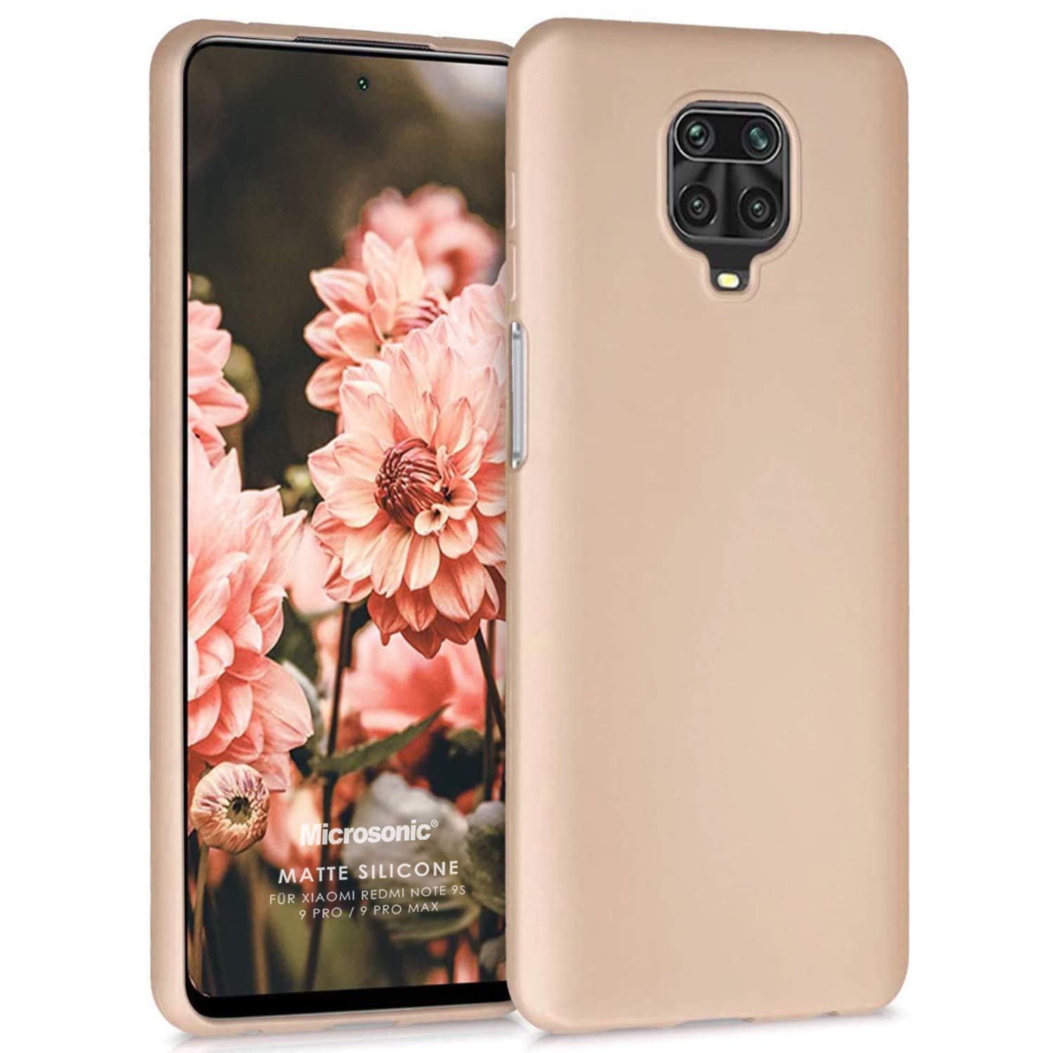 Microsonic Matte Silicone Xiaomi Redmi Note 9 Pro için Kılıf Gold [Redmi Note 9 Pro ile Uyumlu Kılıf - Gold]