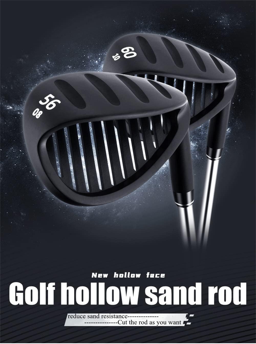 Golf Sand Wedge Clubs Stainless Steel Hollow Face 56°/60° Wedge Sand Rod Low Center of Gravity Golf Training Clubs
