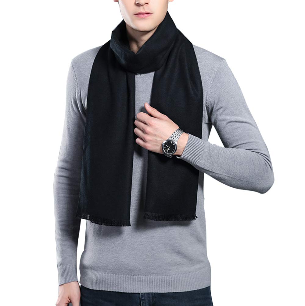 Leisofter Men's Cashmere Sciarpa Classic Houndstooth Plaid Tempo libero Business Neckerchief