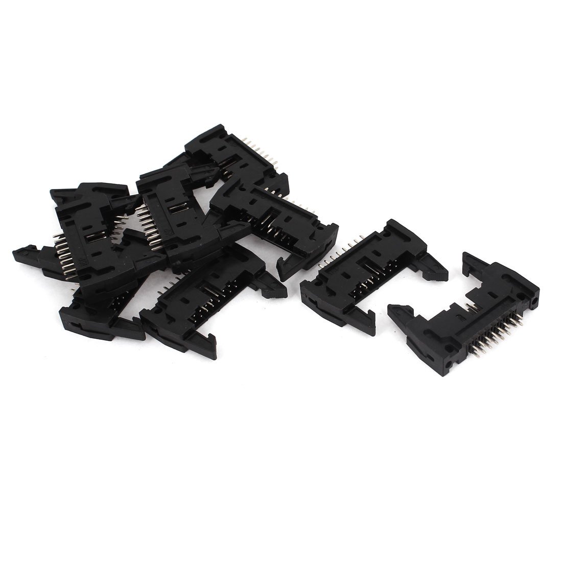 Aexit Dual Rows Audio & Video Accessories 2.54mm 16P Lock Type Straight IDC Pin Header Connectors & Adapters Connector 10pcs