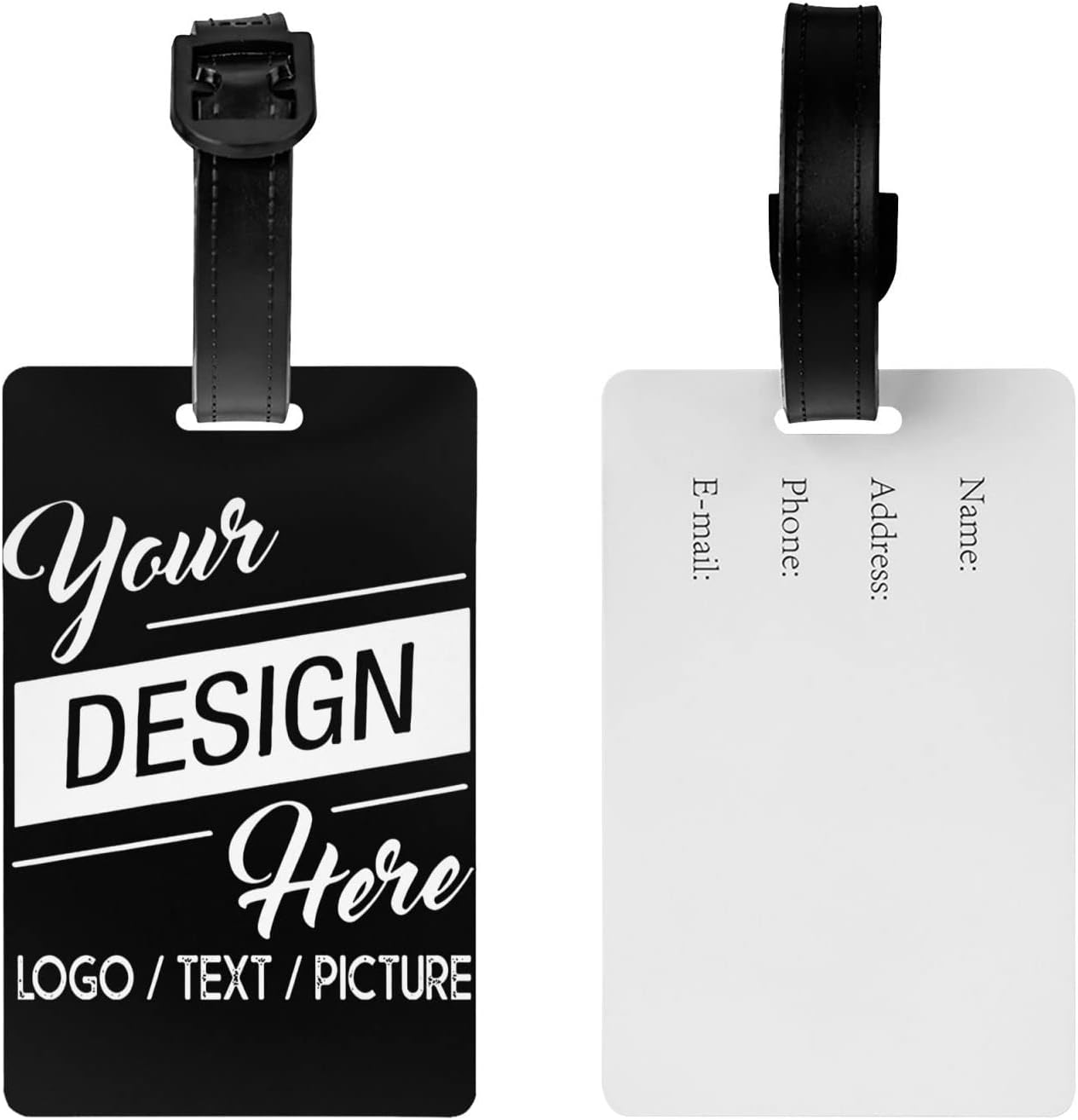 Luggage Tags - Custom Luggage Any Photo/Text Tags Travel Accessories, Personalized PVC Tags for Travel Bag Suitcase 2 Pcs