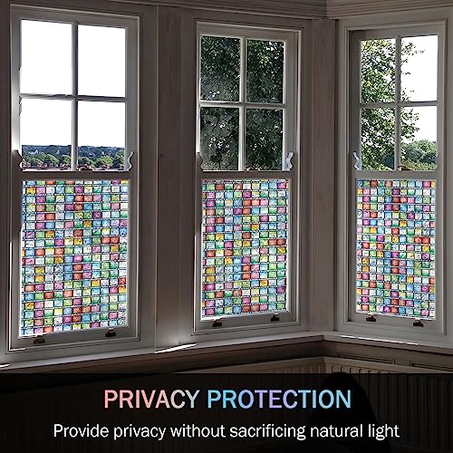 VELIMAX Vinilo Decorativo para Ventana, Efecto Vidrio Teñido, 35.4x78.7 in miniatura 6
