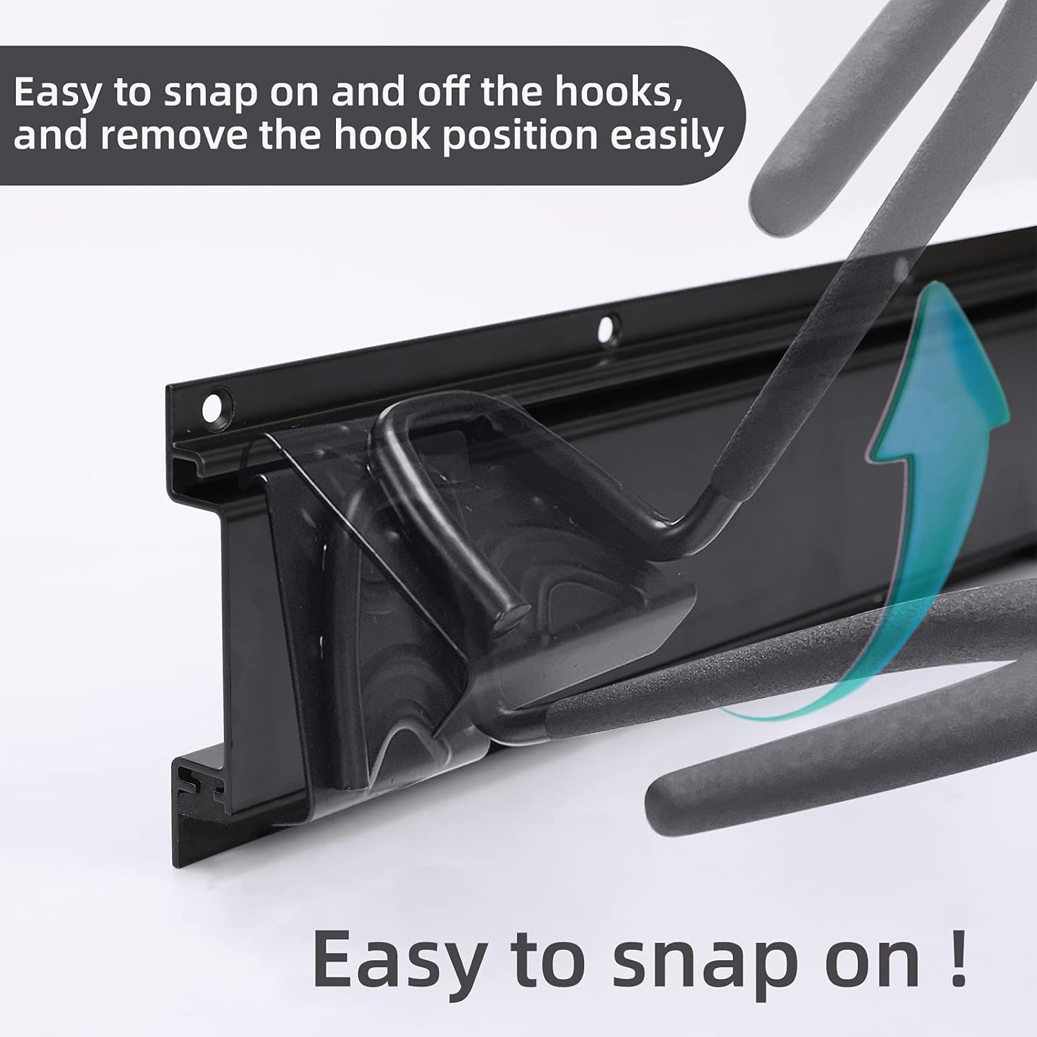 Hot Memory Bike Hangers for Garage, Bicycle Rack Large Hooks Wall Mount, Adjustable Storage System Organization for Ceiling,Vertical 6 Holders for Home Indoor Hold Up to 300bs (6 Hooks and 3 Rails) - - 