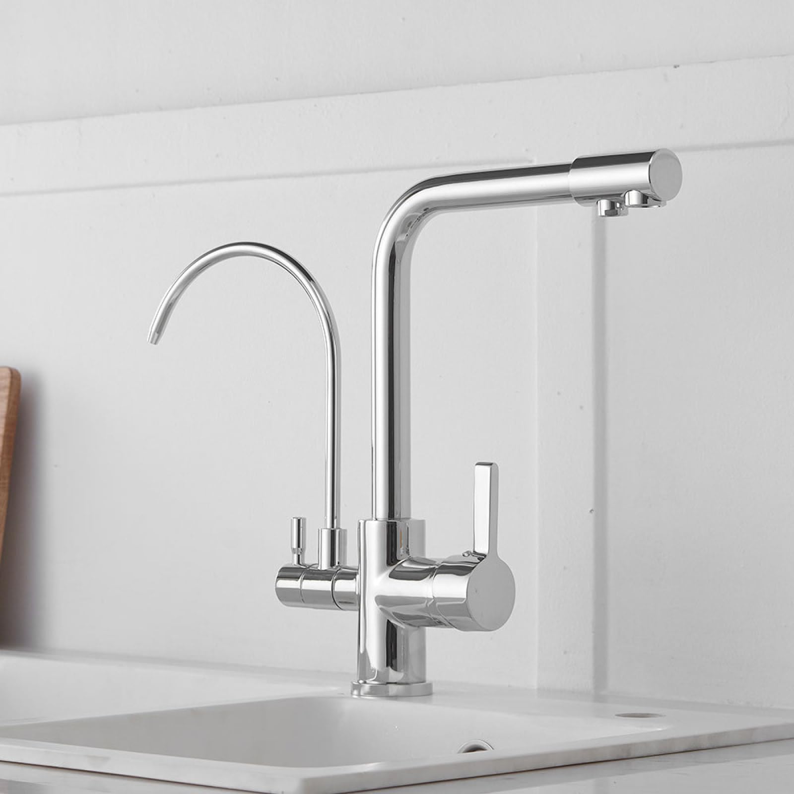 Fanjubei Electroplating Kitchen Copper Hot And Cold Water Purification Rotating Foldable Sink Faucet