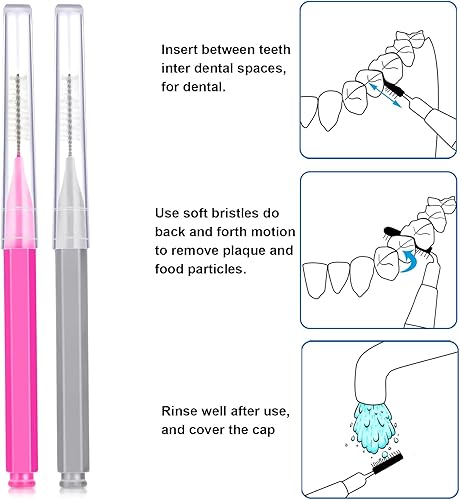 Miniatura 94 de Patelai 100 piezas de cepillos para limpiador, cepillo interdental, palillo de dientes, cabezal de hilo dental, hilo dental, higiene dental, hilo