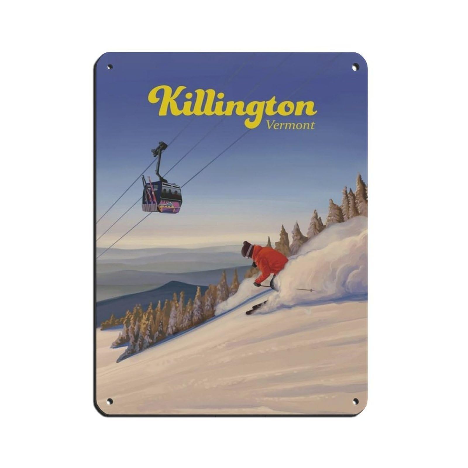 Affiche métal vintage Killington pour déco bar et salon rétro