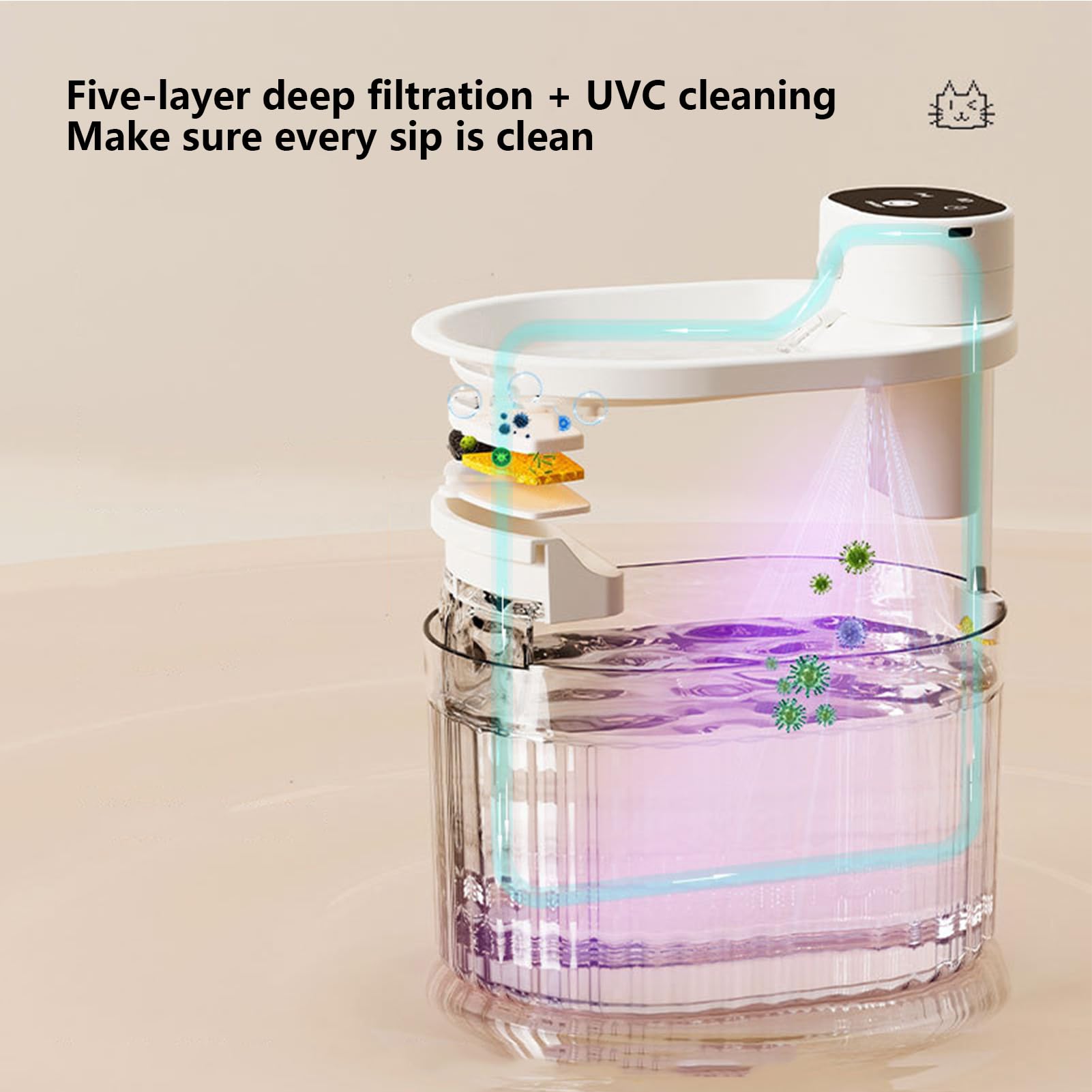 Fuente de Agua para Mascotas Bebedero Automático Silencioso Recargable 3L