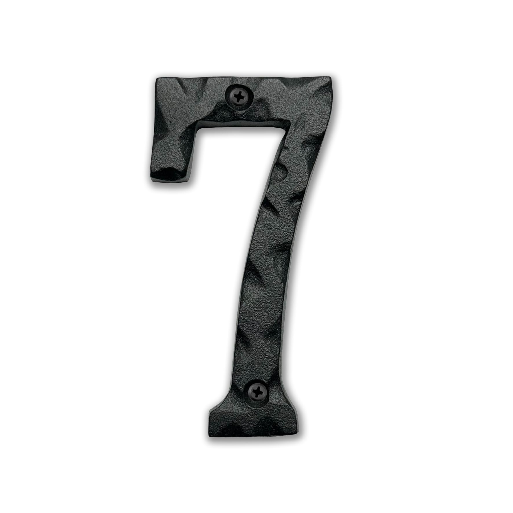 NACH JS-RN4-7 Rustic Cast Iron House Numbers, 4 Inch, Black